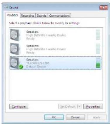 TASCAM US1200 - Windows 7 et lecteur windows media - 2