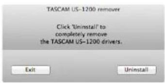 TASCAM US1200 - Déinstallation du pilote - 4
