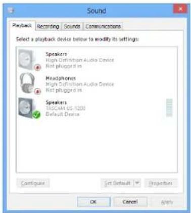 TASCAM US1200 - Windows 8 et lecteur windows media - 1