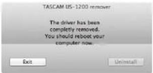 TASCAM US1200 - Déinstallation du pilote - 5