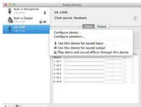 TASCAM US1200 - Mac OS x et itunes - 1