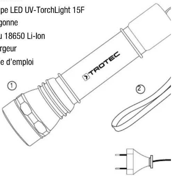 TROTEC UVTorchLight 15F - Contrôler le contentu de la livraison - 1