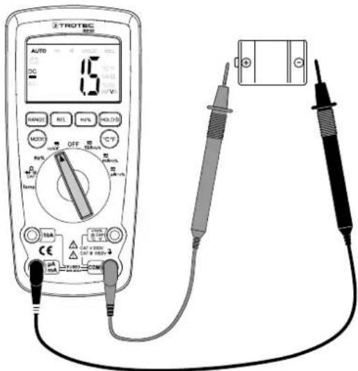 TROTEC BE50 - Mesure de tension continue - 1
