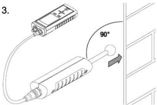 TROTEC T3000 - Exécution d'une mesure avec un capteur SDI (à titre d'exemple avec le capteur d'humidité TS 660 SDI) - 2
