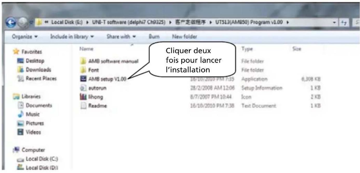 Amprobe AMB50 - Installer le programme d'interface de l'AMB-50 - 1