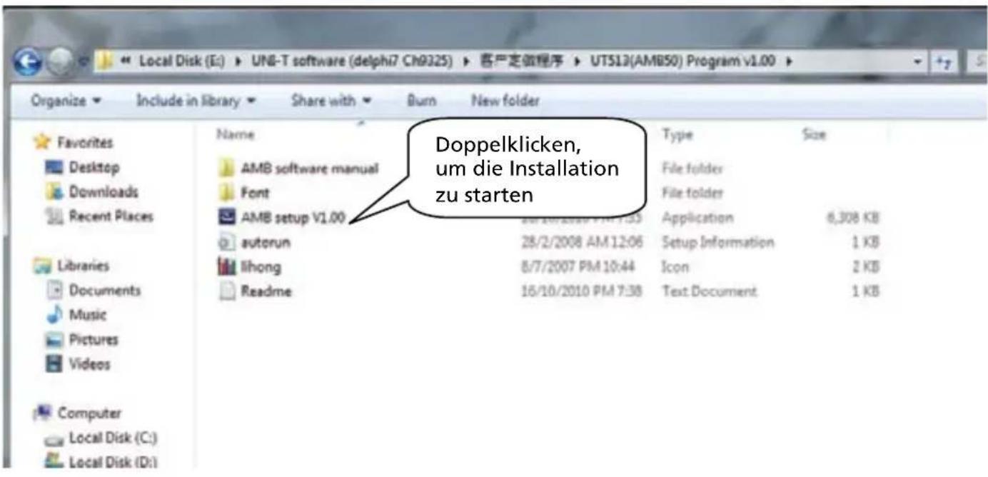 Amprobe AMB50 - Installation des AMB-50-Schnittstellenprogramms - 1