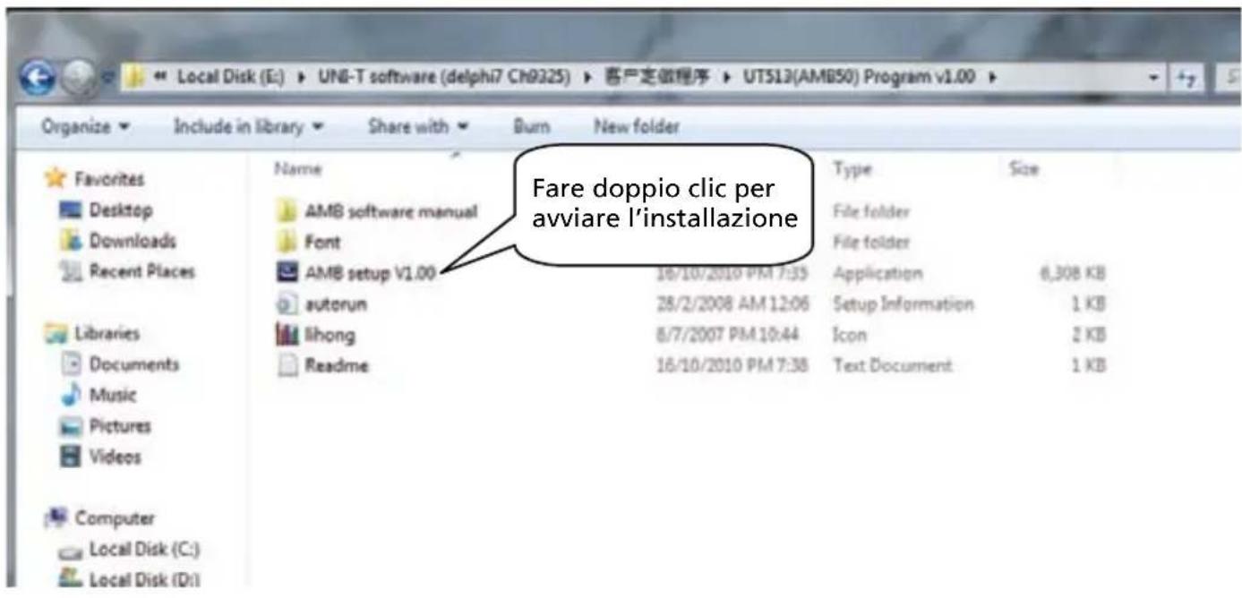 Amprobe AMB50 - Installazione del programma d'interfaccia dell'AMB-50 - 1