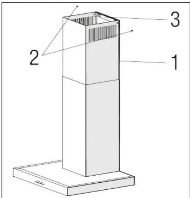 GRUNDIG GDKP 5460 B - Installation af emhætten til skorstenen - 1