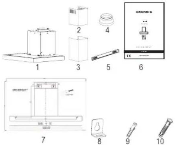 GRUNDIG GDKP 5460 B - Asennustarvikkeet - 1
