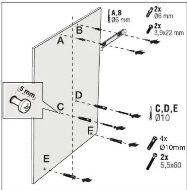 GRUNDIG GDKP 5460 B - Wandmontage - 1