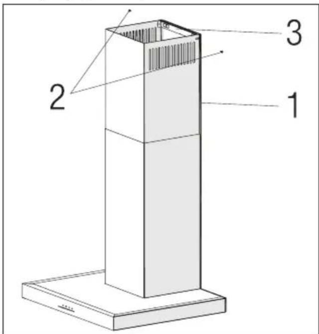 GRUNDIG GDKP 5460 B - Installation of the hood to the chimney - 1