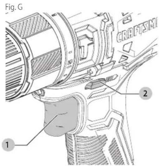 Craftsman CMCD711 - Trigger Switch and Forward/Reverse Button (Fig. G) - 1