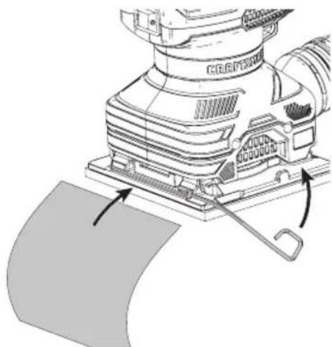 Craftsman CMEW230 - Installation du papier abrasif (Fig. A, C-E) - 3