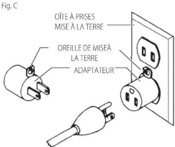 Craftsman CMEW020 - Machines avec cordon mis à la terre prévues pour uneutilisation sur une alimentation nominale inférieure à 150 Volts: - 1