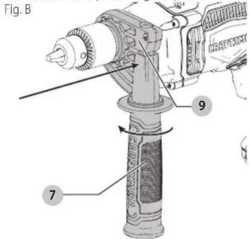 Craftsman CMED741 - Poignée latérale (fig. b, c) - 1