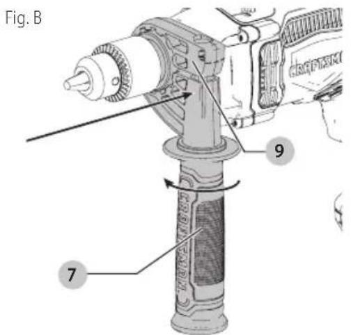 Craftsman CMED741 - Attaching the Side Handle (Fig. B, C) - 1