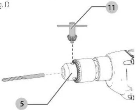 Craftsman CMED741 - Inserción de una Broca u Otro Accesorio (Fig. A, D) - 1