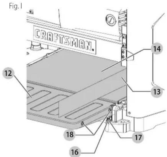 Craftsman CMEW320 - Mise à niveau des rallonges de table (Fig. A, I) - 1