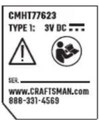 Craftsman CMHT77623 - WARNING: - 1