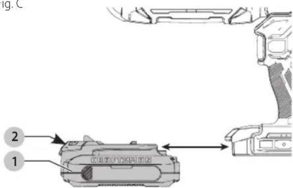 Craftsman CMCL050B - Installing and Removing the Battery Pack (Fig. C) - 1