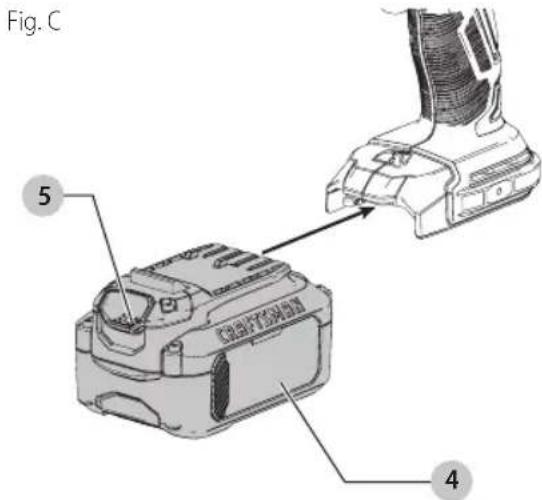 Craftsman CMCF900M1 - como Instalar y Retirar la Unidad de Bateria (Fig. C) - 1