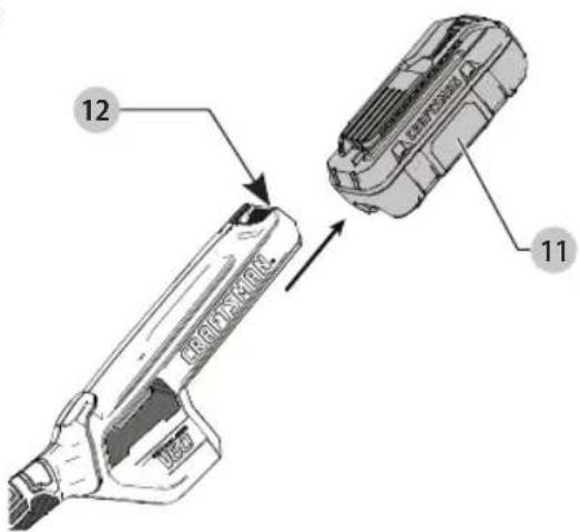 Craftsman CMCST960E1 - Cómo Instalar y Retirar la Unidad de Bateria (Fig. G) - 1