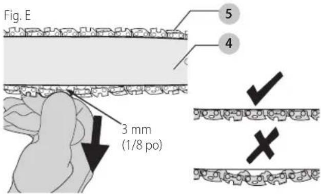 Craftsman CMECS600 - Réglage de la tension de la chaine (Fig. A, E, F) - 1