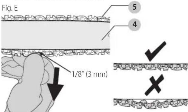 Craftsman CMECS600 - Adjusting Chain Tension (Fig. A, E, F) - 1