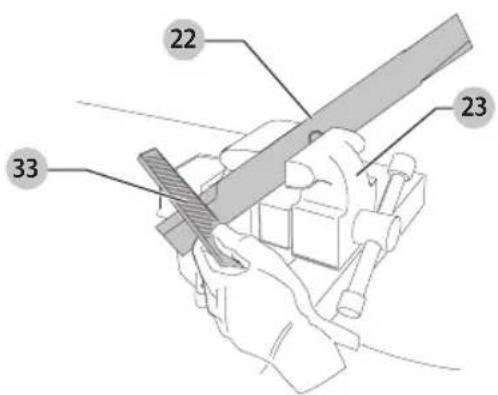 Craftsman CMEMW213 - Pour aiguiser la lame dans un étau (Fig. N) - 1