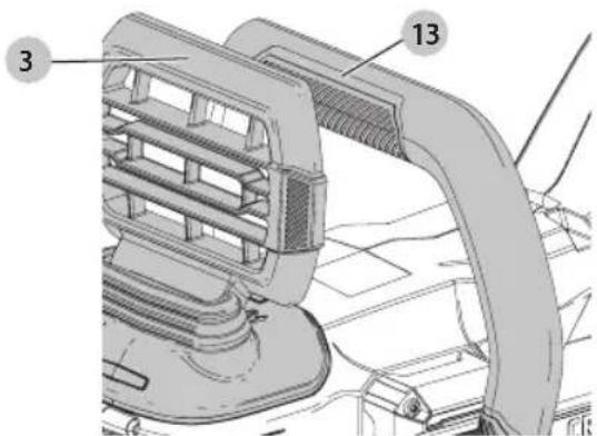 Craftsman CMCCS660E1 - Réglage du frein de chaine (Fig. K) - 1