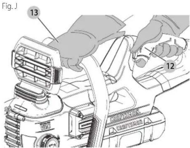 Craftsman CMCCS660E1 - Proper Hand Position (Fig. A, J) - 1