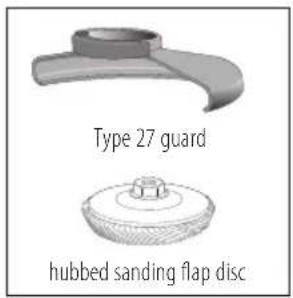 Type 27 guard hubbed sanding flap disc