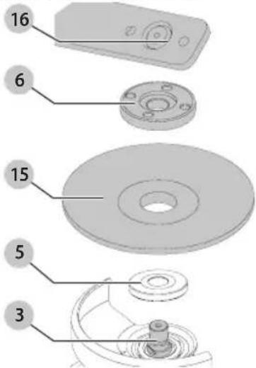 Exploded view diagram of a mechanical assembly with numbered parts for identification