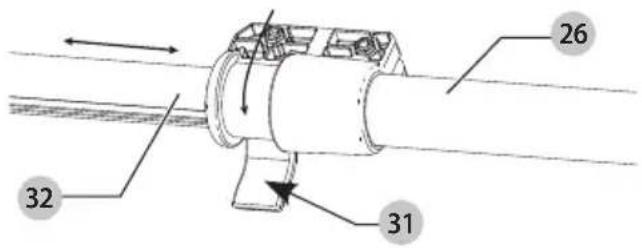 Craftsman CMCCSP20 - levier d'ajustement du manche extensible afin d'assurer qu'il est complètement verrouillé. - 1