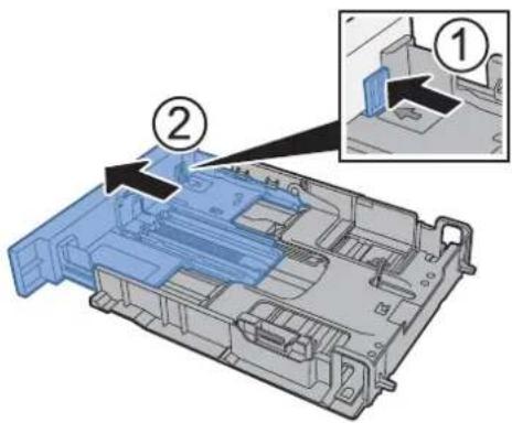 OLIVETTI dColor P2226plus - Régler le guide de la longueur du papier jusqu'au format de papier désiré. - 2