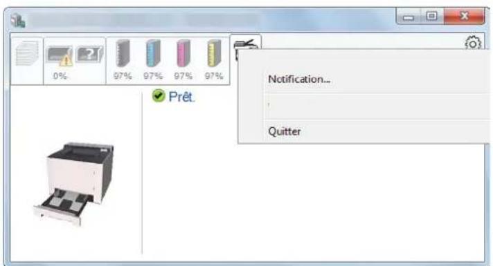 OLIVETTI dColor P2226plus - Menu contextuel de Status Monitor - 1