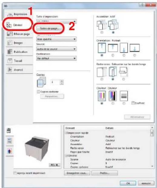 OLIVETTI dColor P2226plus - Enregistrer le format de papier. - 1