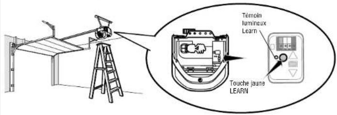 CHAMBERLAIN 45ACT - Programmation d'une télécommande à l'aide du bouton Learn - 1