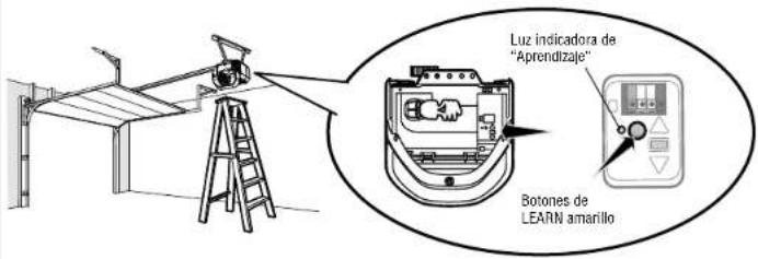 CHAMBERLAIN 45ACT - Programar un control remoto usando el botón "Aprendizaje" - 1