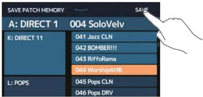 ZOOM G11 - Touchez SAVE. - 1