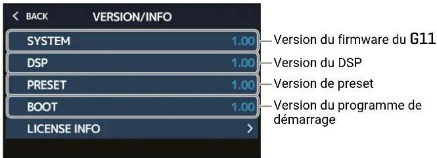 ZOOM G11 - Vérification des versions de firmware - 2
