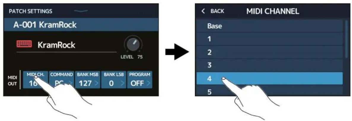 ZOOM G11 - Réglages de transmission MIDI par mémoire de patch - 1