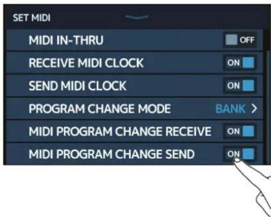 ZOOM G11 - Réglage de transmission des messages de changement de programme aux apparciels MIDI externes - 1