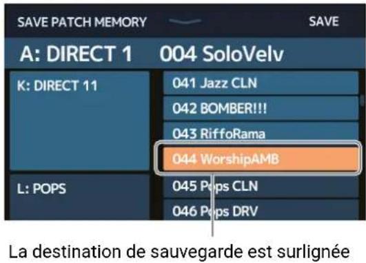 ZOOM G11 - Touchez la destination de sauvegarde. - 1