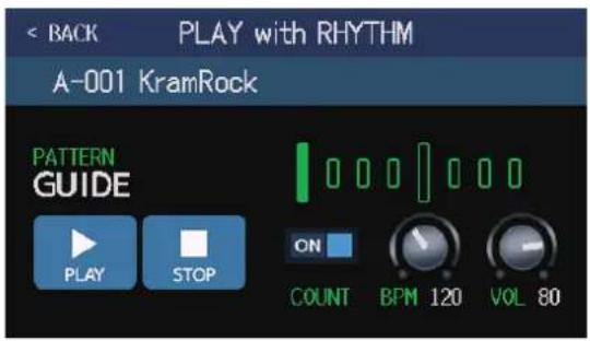 ZOOM G6 - Touchez en PLAY with RHYTHM Menu. - 1