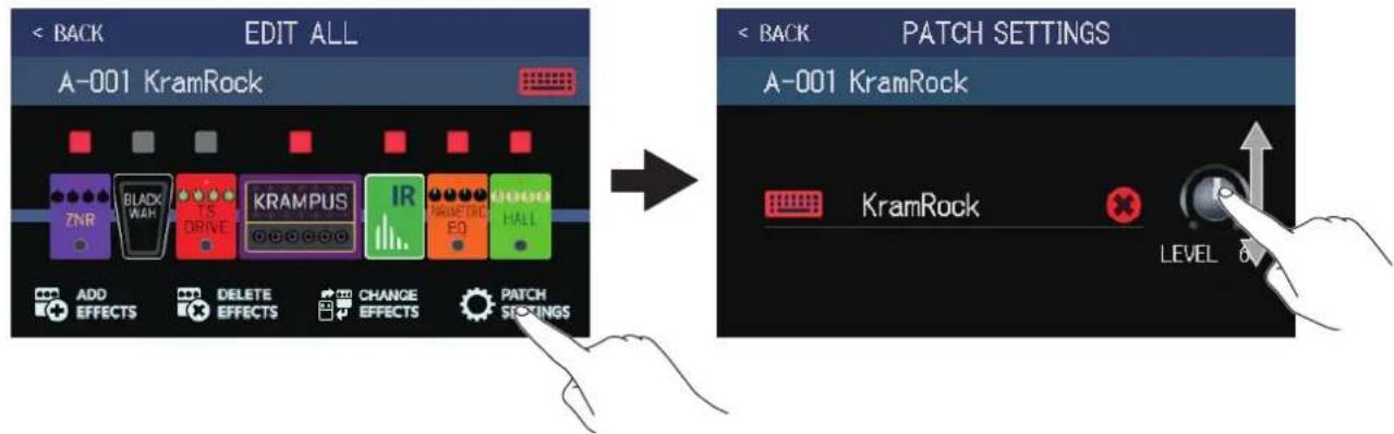 ZOOM G6 - ■Réglage du niveau de la mémoire de patch - 1
