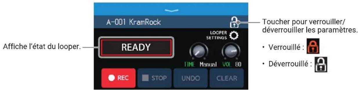 ZOOM G6 - Pressez le nombre de fois nécessaire pour sélectionner . LOOPER - 1