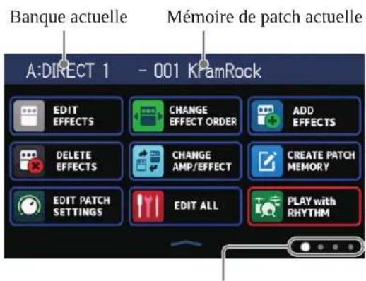 ZOOM G6 - Utilisation de l'écran Menu - 1
