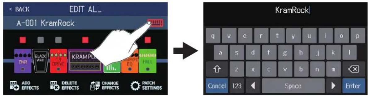 ZOOM G6 - ■ Changement des noms de mémoires de patch - 1