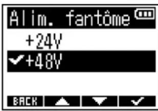 ZOOM F3 - Réglage de la tension d'alimentation fantôme - 2